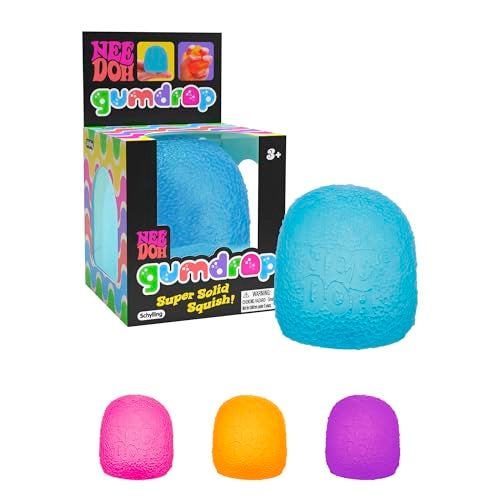 Schylling NeeDoh Gumdrop - Textured Sensory Toy with Super Solid Squish - 2.5" Tall - Colors May Vary (Pack of 1) - Image 1