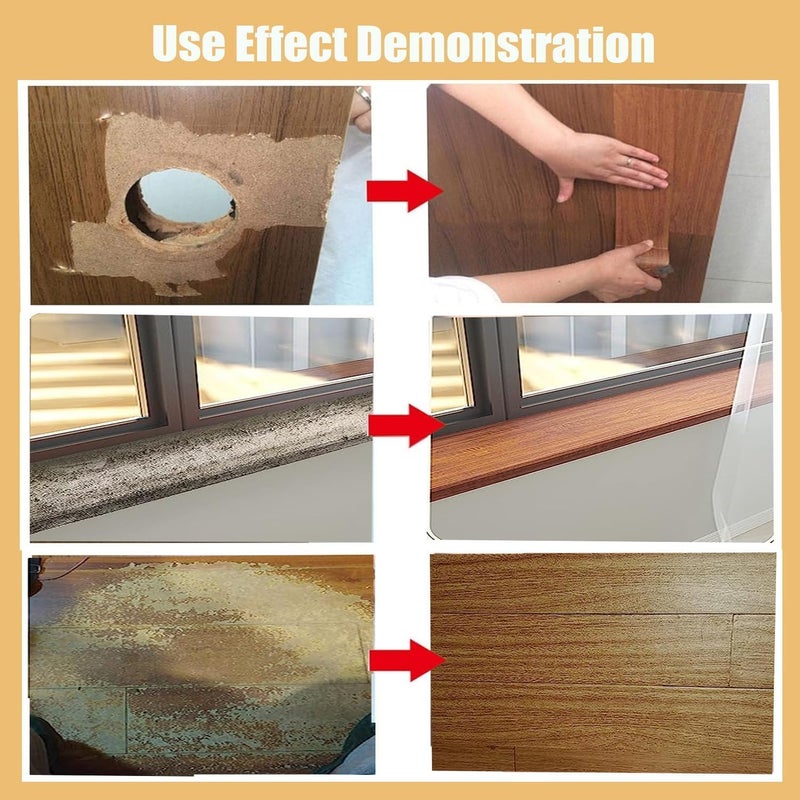 Aputue Wood Grain Repair Tape, 2 Roll Waterproof Self Adhesive Dark Brown Wood Tape, Multi-use Woods Grain Repair Patch for Furniture Floors Tables Kitchen Cabinets, DIY Crafting Home Decoration - Image 5