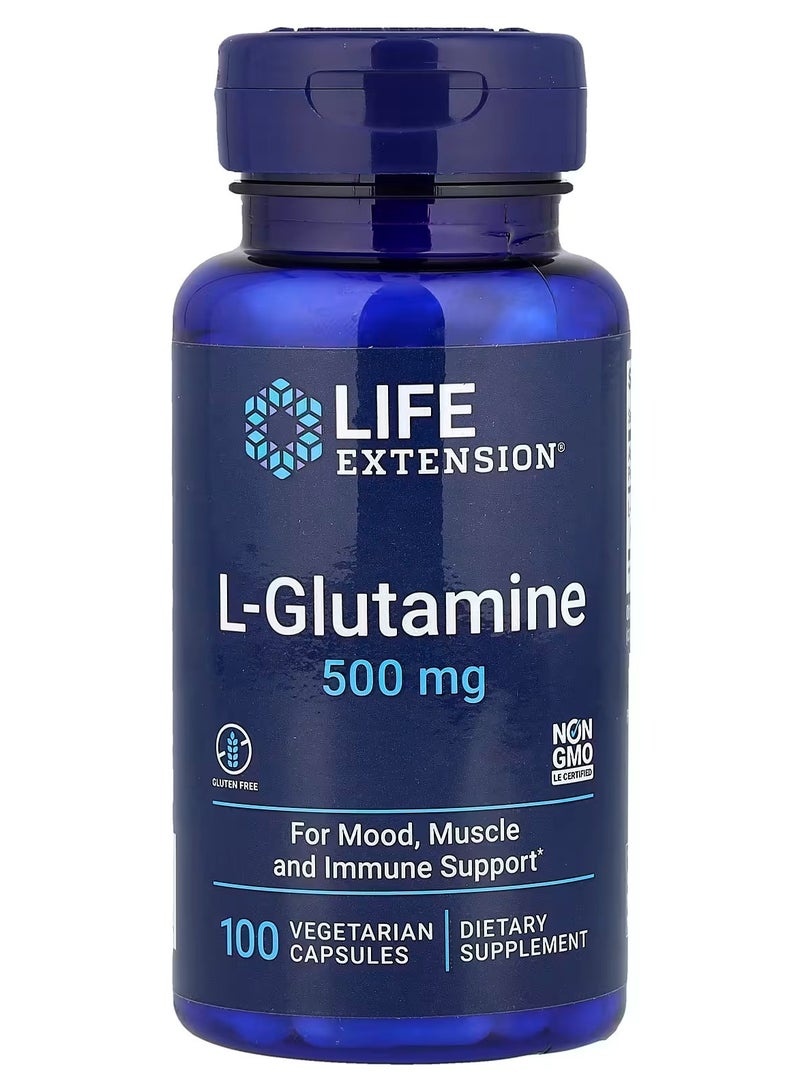 لايف إكستنشن تمديد الحياة، إل-جلوتامين، 500 ملغ، 100 كبسولة نباتية - Image 1