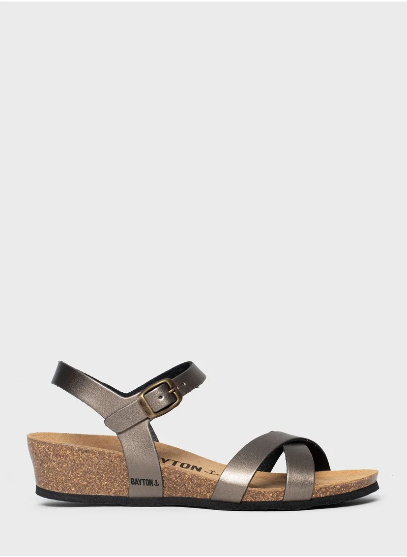 BAYTON Canberra Strappy Mid Heel Wedges