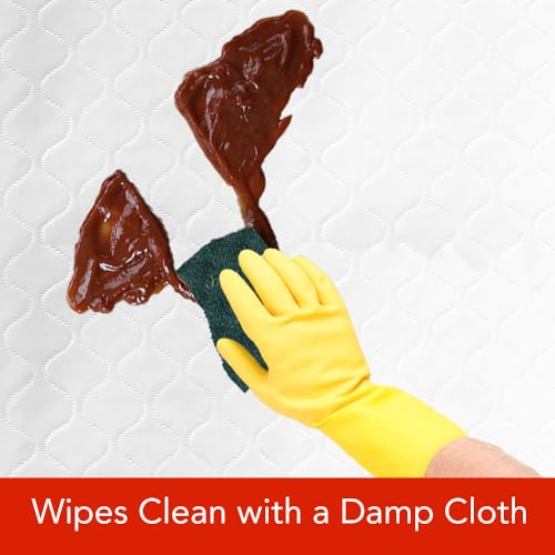 LAMINET - Deluxe Cushioned Heavy-Duty Quilted Table Pad Protector for Dining Room Table - 52" x 144" Oblong Waterproof Vinyl Table Padding Under Tablecloth Cover for Rectangular Square Tables - Image 5