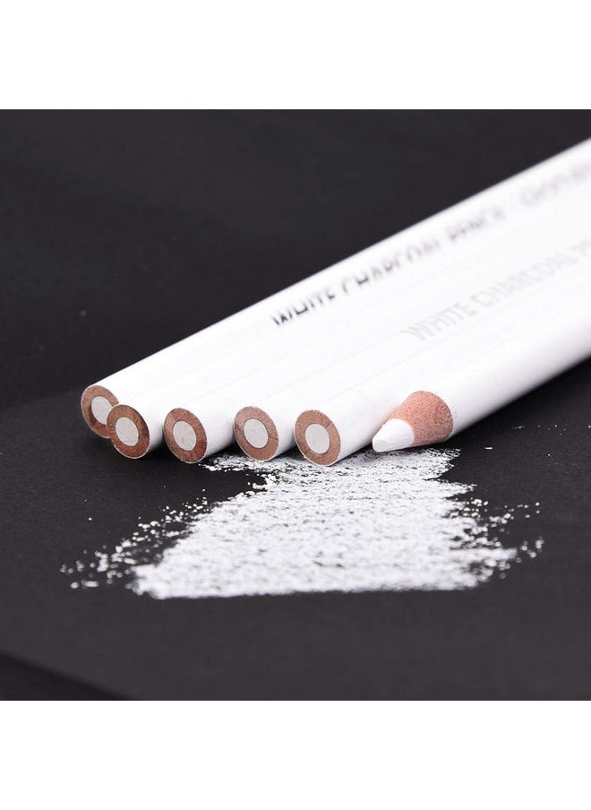 Qianshan 2 Pcs White Sketch Charcoal Pencils Professional Hight Quality Sketch Highlight White Charcoal Wooden Pencils For Artist Drawing Sketching Blending  - Image 5