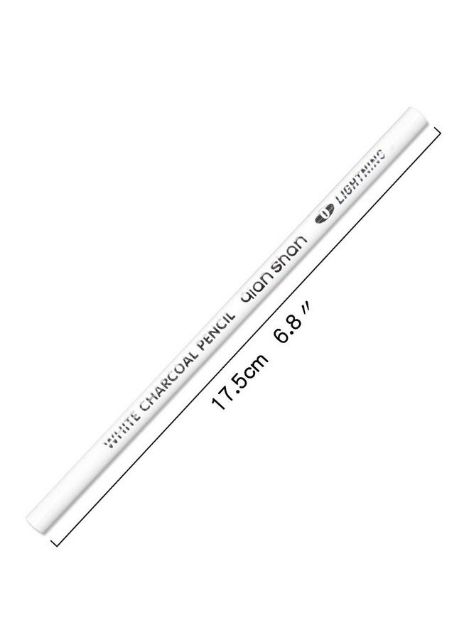 Qianshan 2 Pcs White Sketch Charcoal Pencils Professional Hight Quality Sketch Highlight White Charcoal Wooden Pencils For Artist Drawing Sketching Blending  - Image 2