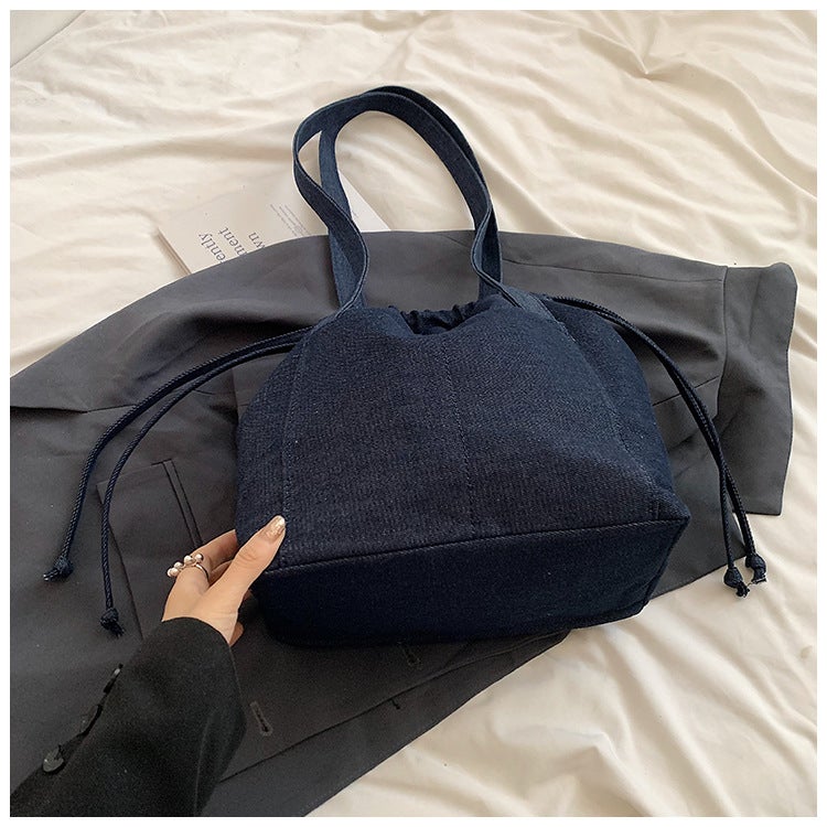 Thailand Niche Large Capacity Bucket Denim Bag Gentle Woman Casual Shoulder Bag Trendy - Image 5