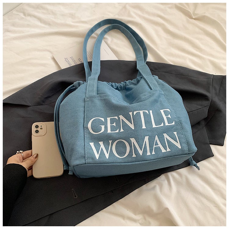 Thailand Niche Large Capacity Bucket Denim Bag Gentle Woman Casual Shoulder Bag Trendy - Image 4