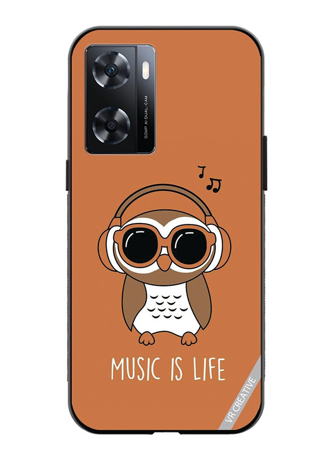 VR CREATIVE Protective Case Cover For Oppo A57/A77s Music Is Life Design Multicolour - Image 1