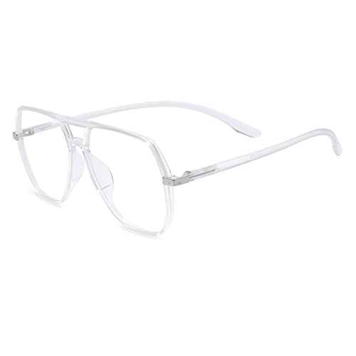 Peter Jones Oversized Aviator Transparent Unisex Blue Light Blocking Computer Glasses (AG20508T) - Image 2