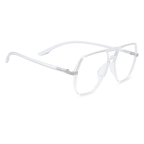 Peter Jones Oversized Aviator Transparent Unisex Blue Light Blocking Computer Glasses (AG20508T) - Image 3