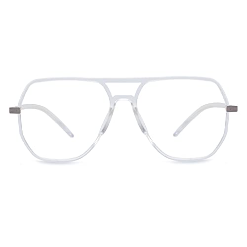 Peter Jones Oversized Aviator Transparent Unisex Blue Light Blocking Computer Glasses (AG20508T) - Image 4
