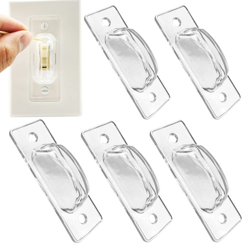 AWEI AZHI Light Switch Guard, 6 Pack, Clear Light Switch lock, Child Proof Light Switch Cover Guard, Keeps Light ON Or Off Protects Your Lights or Circuits from Accidentally Being Turned on or Off - Image 1