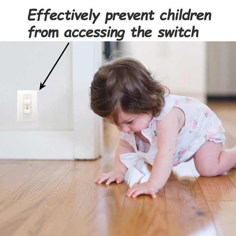 AWEI AZHI Light Switch Guard, 6 Pack, Clear Light Switch lock, Child Proof Light Switch Cover Guard, Keeps Light ON Or Off Protects Your Lights or Circuits from Accidentally Being Turned on or Off - Image 4