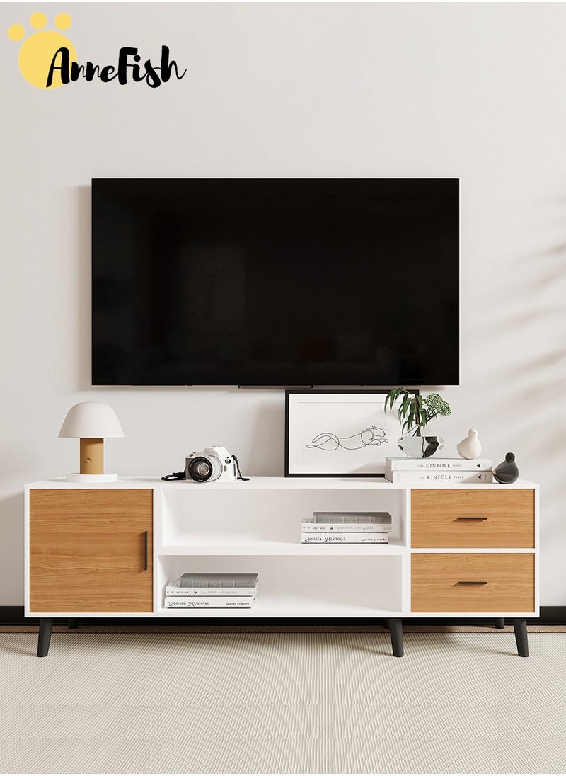 AnneFish 140-200cm Retractable TV Stand Table For TVs Up To 85 Inch Modern Entertainment Center with Storage Drawers and Open Shelves TV Cabinet TV Media Console Table for Home Living Room And Bedroom  - Image 5