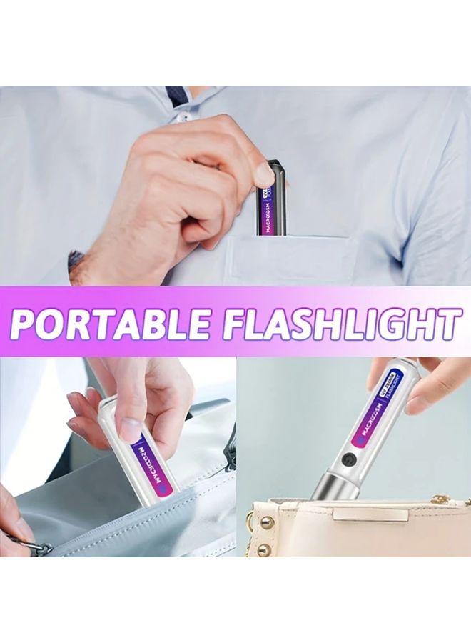 1pc UV Rechargeable Black Light Flashlight 395nm Portable Multifunctional Lamp For Nail Bed Bug Pet Stains Detection - Image 5