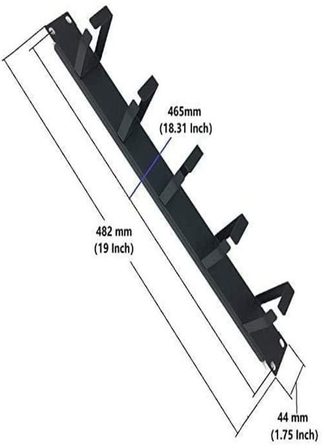 DKURVE 1U 5 D-Ring Cable Manager - 19 Inch Horizontal Rack Mount Metal 1 PIECES  - Image 4