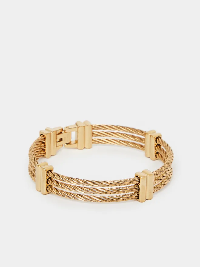 Styli Styli Push Lock Textured Bangle