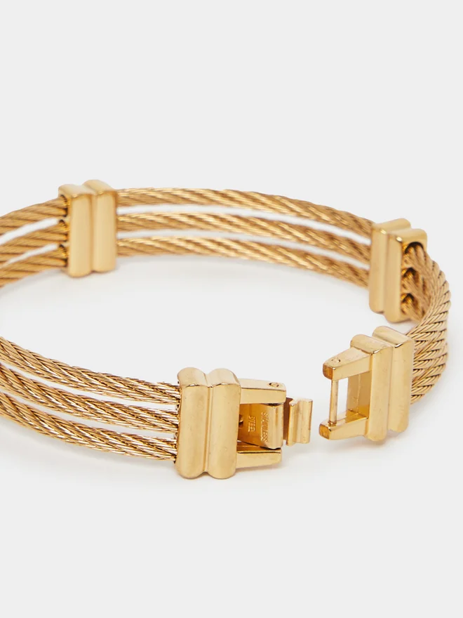 Styli Styli Push Lock Textured Bangle