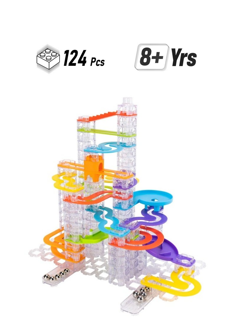 Fat Brain Toys Trestle Tracks Deluxe Set 124Piece Modular Marble Run Ages 8+  - Image 1