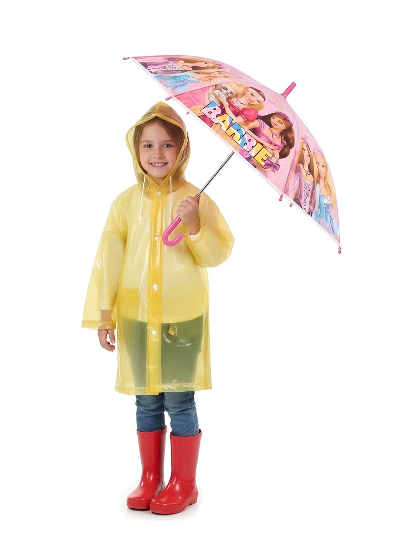 HASSM Barbie foldable umbrella + raincoat for kids - Image 1