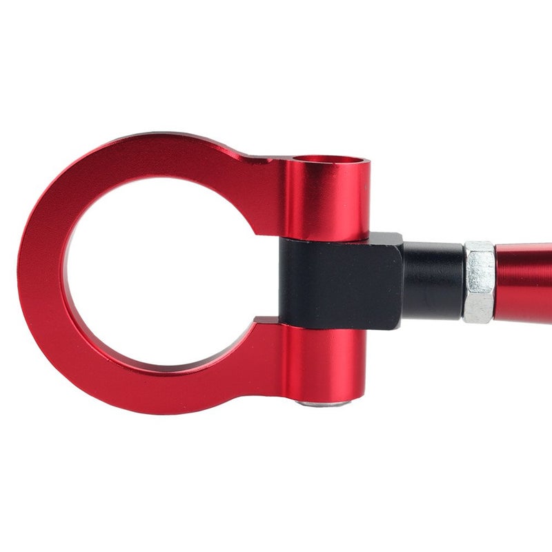 DEWHEL JDM Folding Screw On Racing T2 Tow Hooks Front Rear for 370Z Juke GTR Infiniti G37Q60 Coupe Red