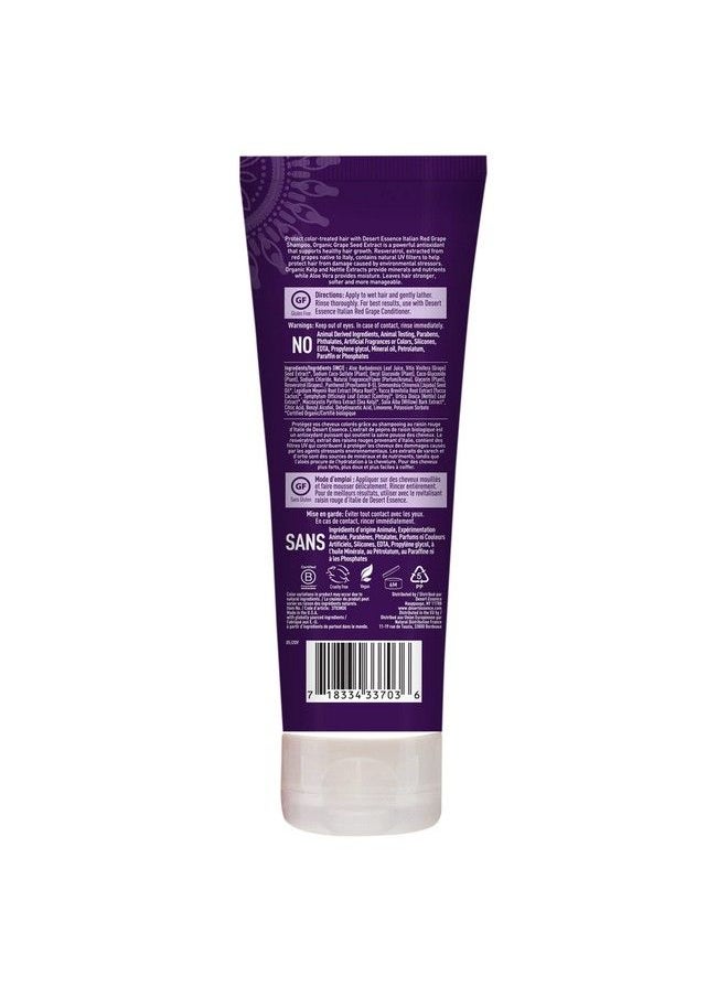 DESERT ESSENCE - Italian Red Grape Shampoo 8 Fl Ounce Protection For Color Treated Hair Antioxidants Healthier & Smoother Vitamin B5 Sugar & Coconut Oil Cleansers Shine Smoother - Image 1