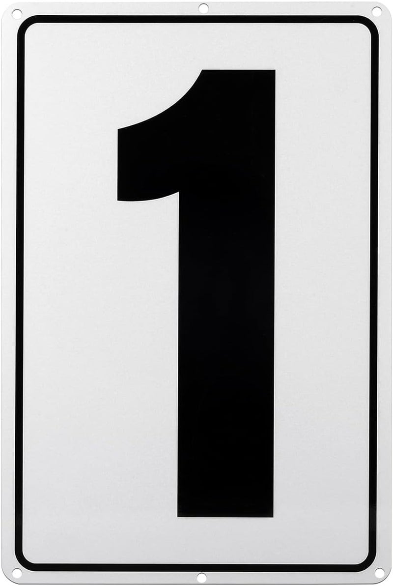 Kichwit Metal House Numbers Address Sign Reflective Aluminum Mailbox Number, 10 x 7 Inches, Number 1 - Image 1