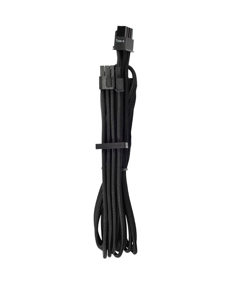 Thsion كابلات PCIe 8 دبابيس (6+2 مقسمة) من ثسيون (موصل واحد) متوافقة مع نوع 4 جين 4 لمزودات الطاقة من كورسير - أسود - Image 1