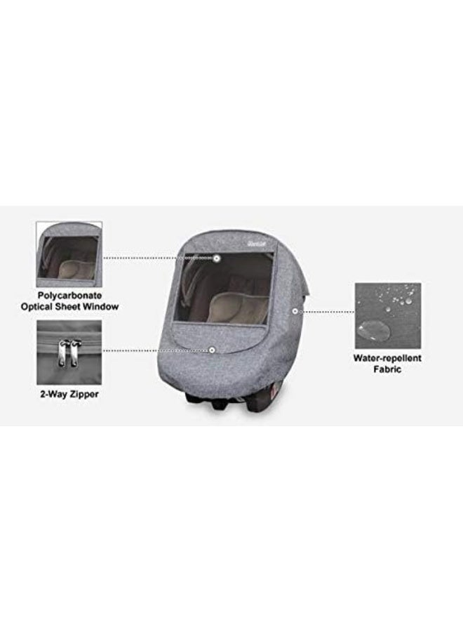 Manito Melange Infant Car Seat Weather Shield (Black Grey) - Image 4