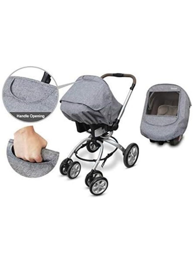 Manito Melange Infant Car Seat Weather Shield (Black Grey) - Image 5