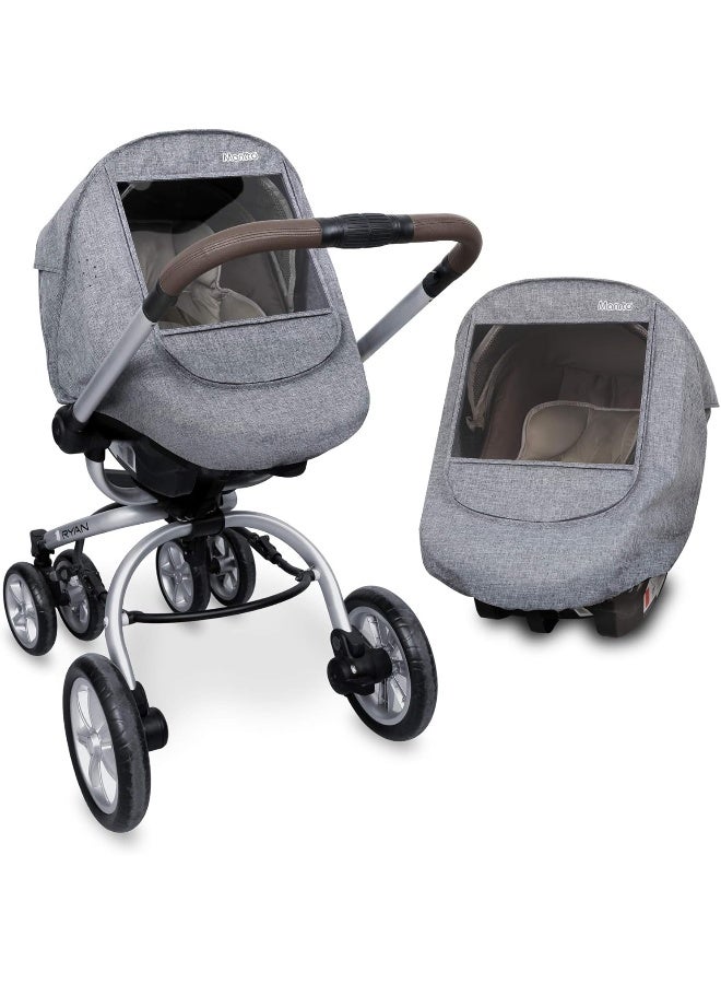 Manito Melange Infant Car Seat Weather Shield (Black Grey) - Image 1