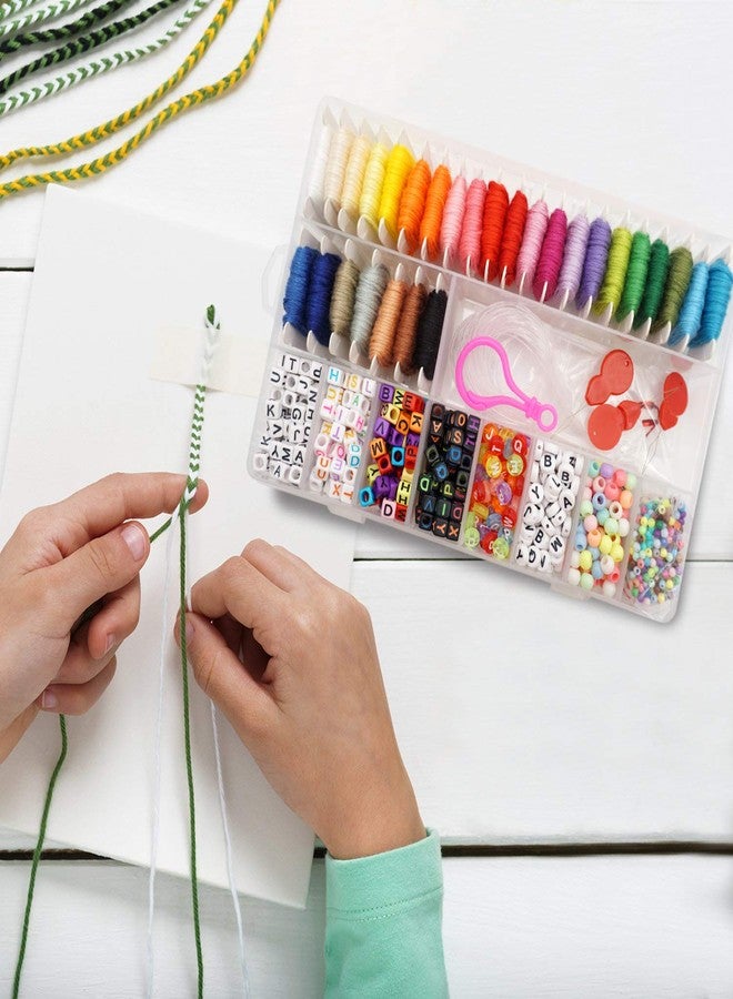 Peirich Friendship Bracelet Making Beads Kit, Letter Beads,22 Multi-Color Embroidery Floss Over 1900 pcs A-Z Alphabet Beads Beads Bracelets String Kit for Jewelry Making Christmas Birthday Gifts - Image 5