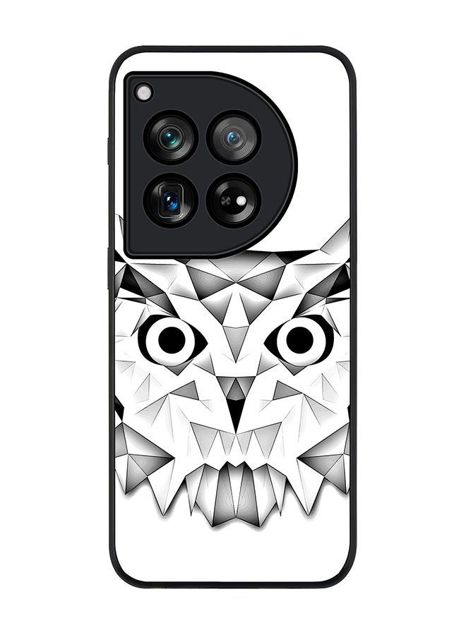 Stylizedd Rugged Black edge case for OnePlus 12R / OnePlus Ace 3 5G, Slim fit Soft Case Flexible Rubber Edges Anti Drop TPU Gel Thin Cover -  Poly Owl - Image 1