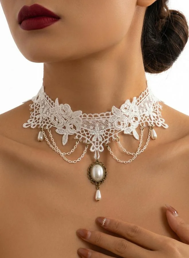 تايك تو Lace Choker Necklace
