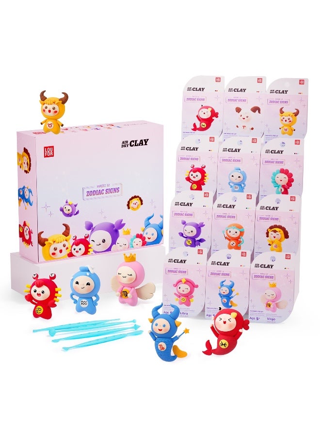 PLAYZO Air Dry Clay Kit for Kids – Ultra Light & Soft Modelling Clay Set, Non-Toxic Craft Clay with 12 Colours, DIY Art & Craft Toys Gift for Boys & Girls - Image 1