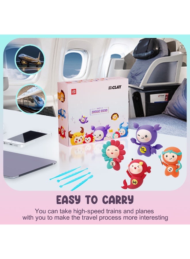 PLAYZO Air Dry Clay Kit for Kids – Ultra Light & Soft Modelling Clay Set, Non-Toxic Craft Clay with 12 Colours, DIY Art & Craft Toys Gift for Boys & Girls - Image 4