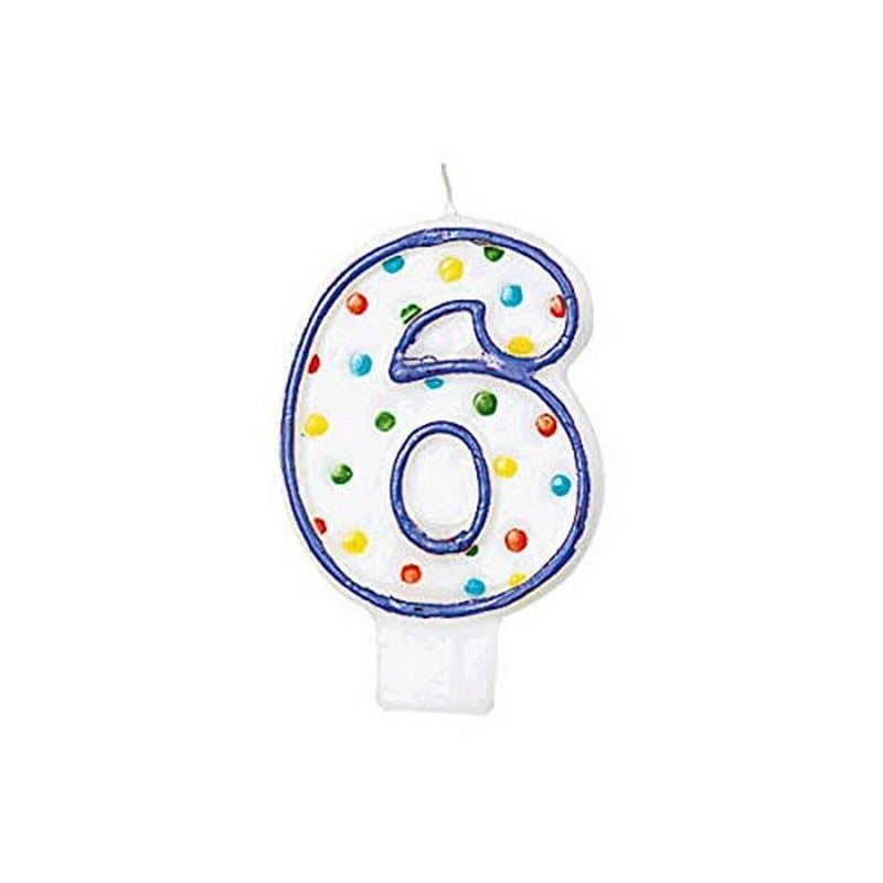 Amscan Amscan Polka Dots 6 Flat Molded Candles 3 Multicolor