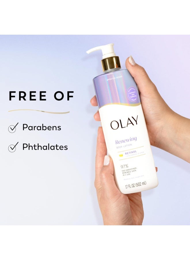 Olay Body Lotion for Women, Smoothing with Retinol Serum, Visibly Smoother Skin, 24hr Moisture & Hydration, Fast Absorbing Formula, Vitamin B3 Complex, For All Skin Types, 17 fl oz - Image 4
