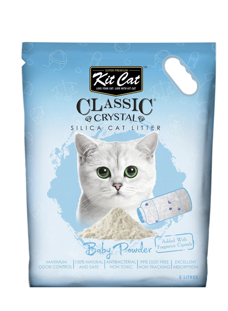 Kit Cat Classic Crystal Cat Litter – Baby Powder (5 Litres)