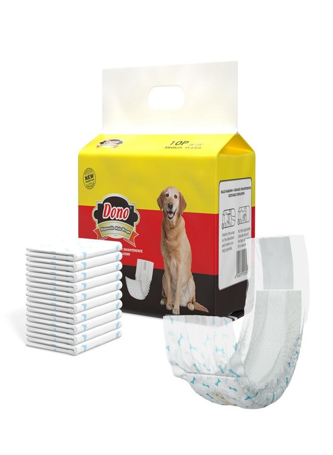 Dono Disposable Dog Diapers- 16pcs, Dog Wraps for Male Dogs with Wetness Indicator, Super Absorbent Doggy Diapers for Small Dogs - Image 1