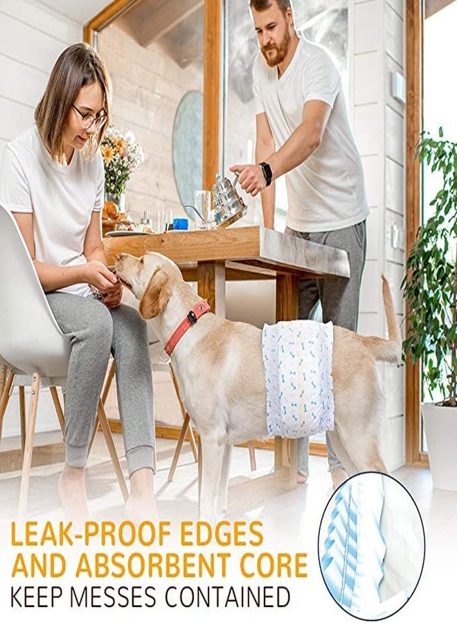 Dono Disposable Dog Diapers- 16pcs, Dog Wraps for Male Dogs with Wetness Indicator, Super Absorbent Doggy Diapers for Small Dogs - Image 2