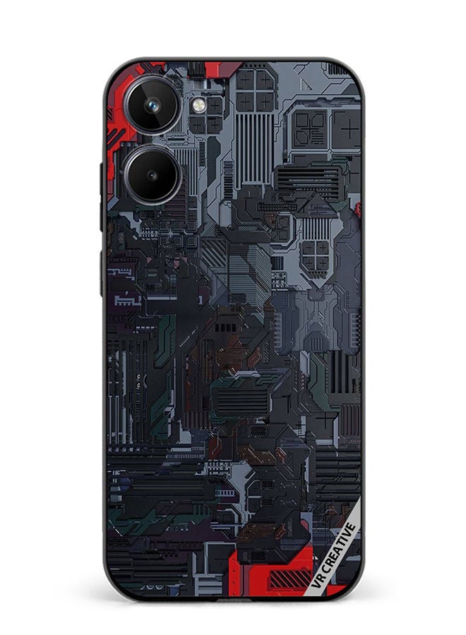 VR CREATIVE Protective Case Cover For Realme 10 Tech Design Multicolour - Image 1