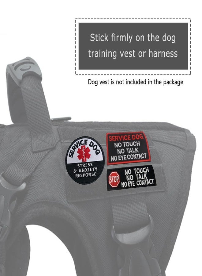 MESINURS Service Dog Tags, Working for Her/Stress & Anxiety Response Harness Patch with Hook & Loop Backing for Training Vest & Gear（A） 2PCS - Image 4