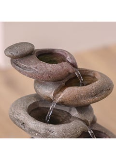 DANUBE HOME Elgon Fountain Made of Polyresin Natural Flowing Water Meditation Modern Design Zen Water Falls Decor For Home Office | Decorative Outdoor Fountain Floor Standing Design Outdoor Decor For Garden Patio Backyard  - Image 1