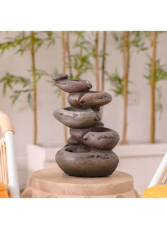 DANUBE HOME Elgon Fountain Made of Polyresin Natural Flowing Water Meditation Modern Design Zen Water Falls Decor For Home Office | Decorative Outdoor Fountain Floor Standing Design Outdoor Decor For Garden Patio Backyard  - Image 4