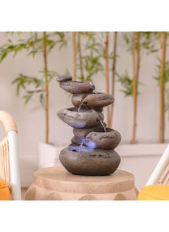 DANUBE HOME Elgon Fountain Made of Polyresin Natural Flowing Water Meditation Modern Design Zen Water Falls Decor For Home Office | Decorative Outdoor Fountain Floor Standing Design Outdoor Decor For Garden Patio Backyard  - Image 3