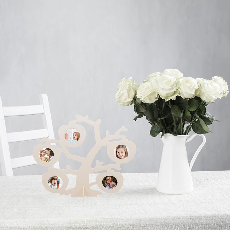 Apples Tree Photo Display Frame 2 Sets, DIY Lightweight Snow Clay Wooden Picture Frames for Home Décor, Creative Tabletop Photo Holders for Living Room and Office - Image 5