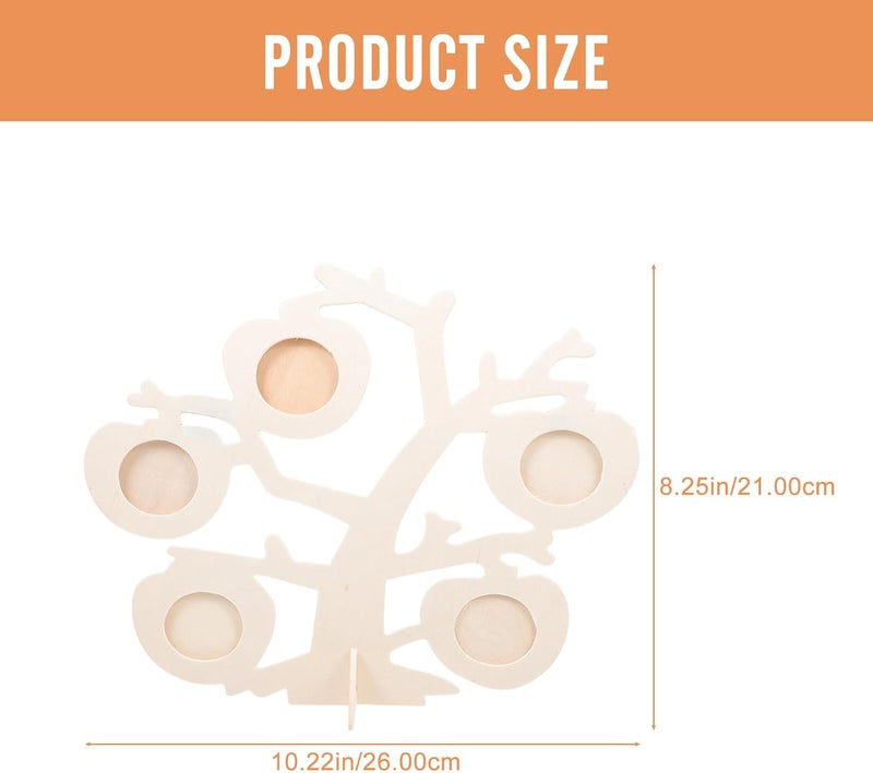 Apples Tree Photo Display Frame 2 Sets, DIY Lightweight Snow Clay Wooden Picture Frames for Home Décor, Creative Tabletop Photo Holders for Living Room and Office - Image 2