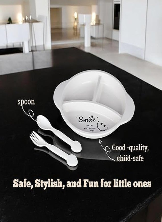 KRESHU Children Feeding Dishes Kids Dishes| Customize Eco-Friendly Children Kids Lunch Food | Baby Eating Food Grade Bpa Free Plastic Separation Feeding Tray (Smile Food Dish) - Image 3