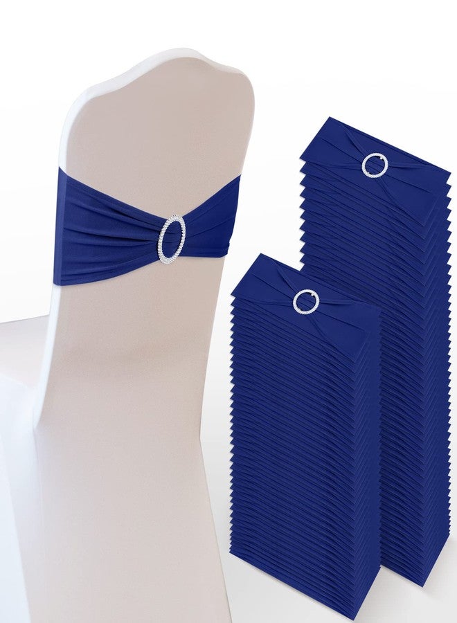 Breling 80 Pieces Spandex Chair Sashes Bows Elastic Chair Cover Bands with Buckle Slider Stretchable Sashes Bow for Wedding Reception Universal Ceremony Banquet Decoration - Image 1