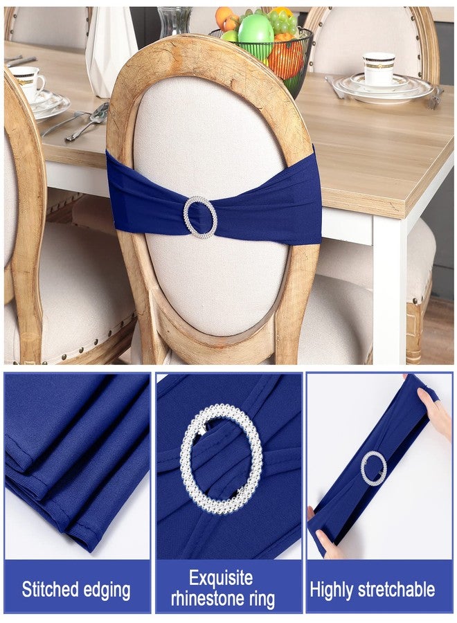 Breling 80 Pieces Spandex Chair Sashes Bows Elastic Chair Cover Bands with Buckle Slider Stretchable Sashes Bow for Wedding Reception Universal Ceremony Banquet Decoration - Image 3