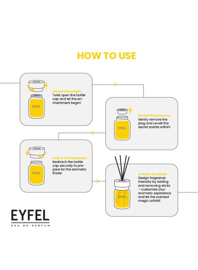 EYFEL eyfel eau de parfum REED DIFFUSER - PEACH 120ML - Image 5